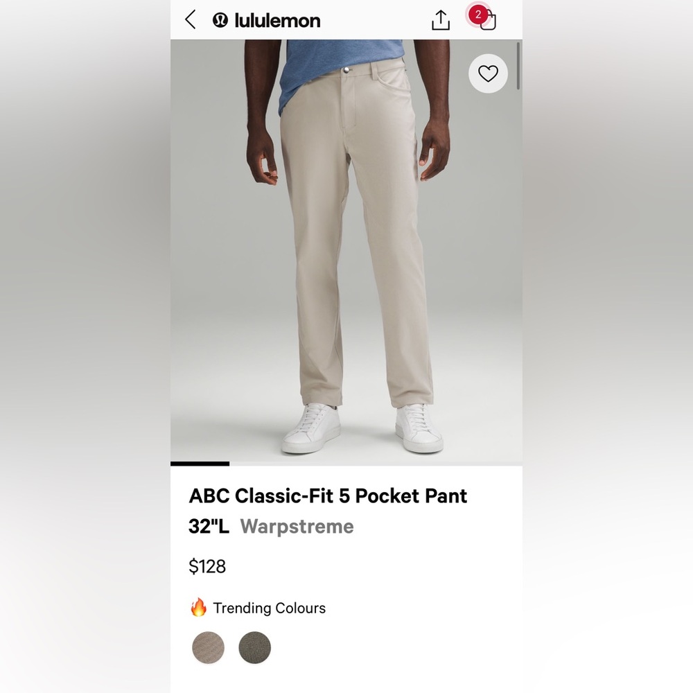 ABC Classic-Fit 5 Pocket Pant
32"L Warpstreme